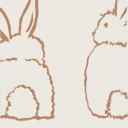 Rackhams Nursery Bunnies 4 Lane Repeatable Wallpaper Mural 200 x 285cm, Neutral Terracotta - thumbnail 2