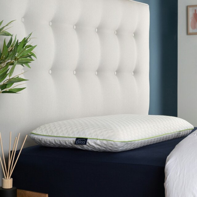 Rackhams Bliss Traditional Bamboo Medium Support Pillow - White - Medium - Cover: 60% Polyester, 40% Bamboo Filling: Memory Foam - image 1