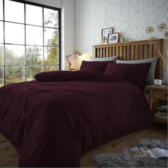 Rackhams Chiswick Pintuck Duvet Cover and Pillowcase Set - Purple - Single (135cm x 200cm)