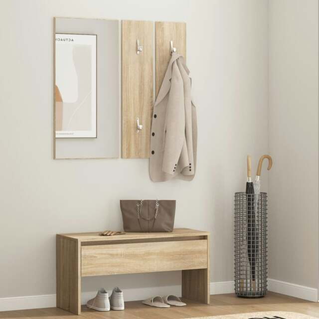 Rackhams Hallway Furniture Set Sonoma Oak Engineered Wood