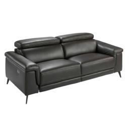 Rackhams Relax sofa in chocolate brown leather 6050/6051 - 215 x 103 x 99 - 3