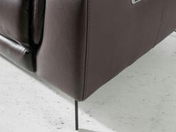 Rackhams Relax sofa in chocolate brown leather 6050/6051 - 215 x 103 x 99 - 3 - thumbnail 5