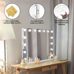 Rackhams LED Bluetooth Mirror - 58 x 46cm - thumbnail 2