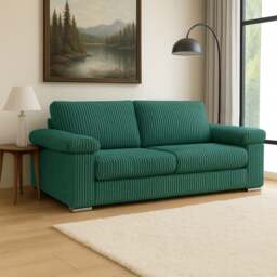 Rackhams Delta Full Jumbo Cord 3 Seater Sofa - Teal - thumbnail 1