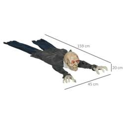 Rackhams 5.2ft Life Size Outdoor Halloween Decoration Crawling Zombie, Animated Prop Decor with Sound and Motion Activated, Light Up Eyes, Howling Sound - thumbnail 3