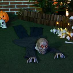 Rackhams 5.2ft Life Size Outdoor Halloween Decoration Crawling Zombie, Animated Prop Decor with Sound and Motion Activated, Light Up Eyes, Howling Sound - thumbnail 2