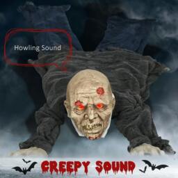 Rackhams 5.2ft Life Size Outdoor Halloween Decoration Crawling Zombie, Animated Prop Decor with Sound and Motion Activated, Light Up Eyes, Howling Sound - thumbnail 4