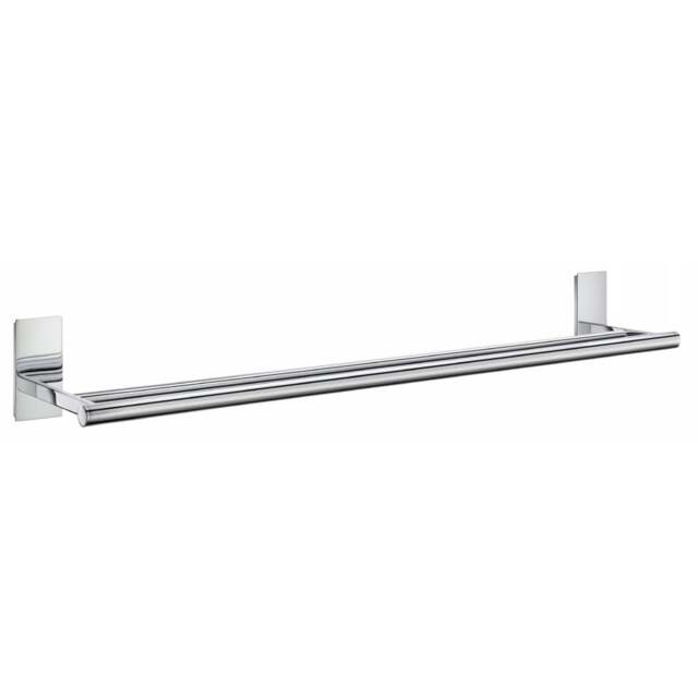 "Rackhams Polished Chrome Double Towel Rail 64.5cm/25.4"" Wall Mounted with Concealed Screws Bathroom Towel Holder"