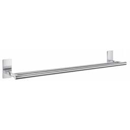 "Rackhams Polished Chrome Double Towel Rail 64.5cm/25.4"" Wall Mounted with Concealed Screws Bathroom Towel Holder"