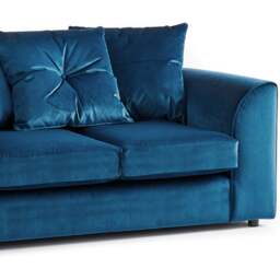 Rackhams Fernando Plush Velvet Fabric Sofa Suite - Blue - thumbnail 5
