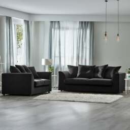 Rackhams Fernando Plush Velvet Fabric Sofa Suite - Blue - thumbnail 3