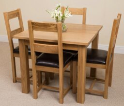 Rackhams Oslo 90 x 90cm Small Square Oak Dining Set with 4 Lincoln Oak Chairs - 1 - Natural Oak - 4 chairs - thumbnail 4