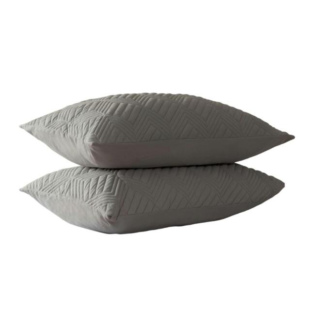 Rackhams Lisbon Chevron Pillow Sham (Pack of 2) - Soft Grey - 50cm x 75cm - Soft Grey - 100% Polyester