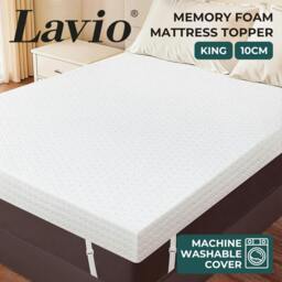 Rackhams 4 Inch Mattress Topper King Cooling Memory Foam Pressure Relief Non Slip - thumbnail 2