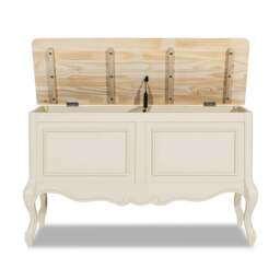 Rackhams Juliette Wooden Carved Blanket Box French Bedroom Storage Assembled - White - thumbnail 5