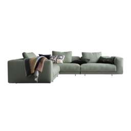 Rackhams Goswell Two Seater, Three Seater Corner Sofa, Green - Three Seater Corner 300cm / 225cm - Others ( Contact Us ) - thumbnail 3