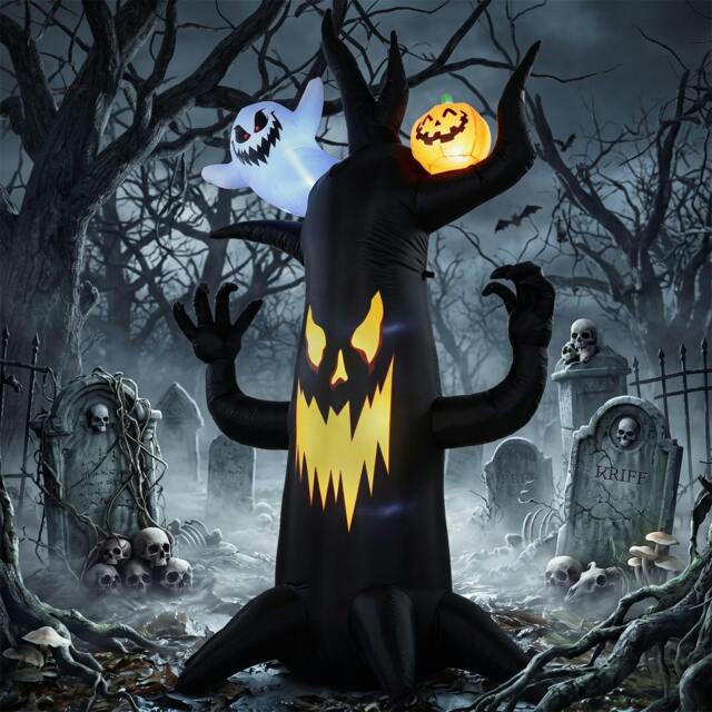Rackhams 8 FT Halloween Inflatable Spooky Tree with Built-in LED Lights - image 1