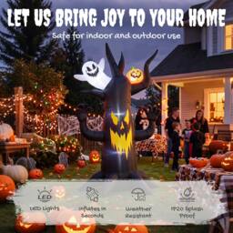 Rackhams 8 FT Halloween Inflatable Spooky Tree with Built-in LED Lights - thumbnail 4