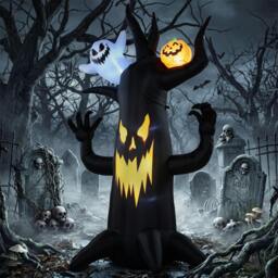 Rackhams 8 FT Halloween Inflatable Spooky Tree with Built-in LED Lights
