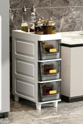Rackhams 4 Tier Freestanding Storage Cabinet Stylish Drawer Organizer Bathroom Storage Cupboard - thumbnail 6