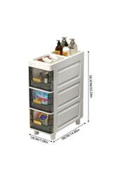 Rackhams 4 Tier Freestanding Storage Cabinet Stylish Drawer Organizer Bathroom Storage Cupboard - thumbnail 2