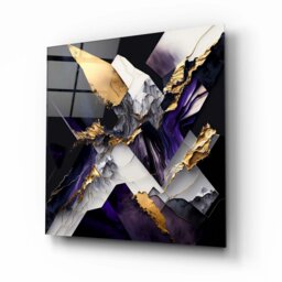 Rackhams Abstract Glass Wall Art 5 - 80x80cm - Tempered Glass (4 mm) - thumbnail 2