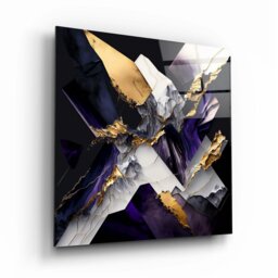 Rackhams Abstract Glass Wall Art 5 - 80x80cm - Tempered Glass (4 mm) - thumbnail 1