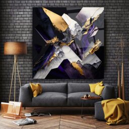 Rackhams Abstract Glass Wall Art 5 - 80x80cm - Tempered Glass (4 mm) - thumbnail 4