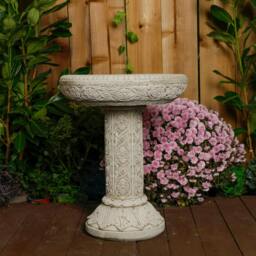 Rackhams Small Ornate Stone Cast Roman Bird Bath - thumbnail 1