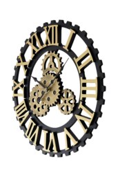 Rackhams 50Cm Retro Gear Silent Wall Clock - Gold - thumbnail 5