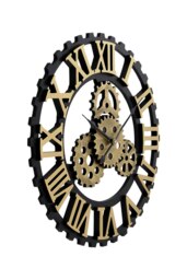 Rackhams 50Cm Retro Gear Silent Wall Clock - Gold - thumbnail 4