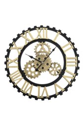 Rackhams 50Cm Retro Gear Silent Wall Clock - Gold - thumbnail 2