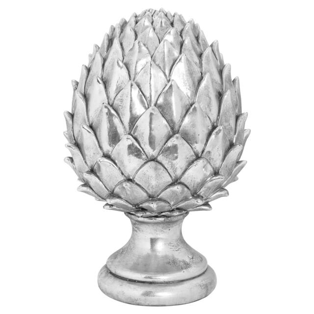 Rackhams Ceramic Pinecone Ornament - Silver - 30cm x 15cm x 15cm - Silver - 100% Mixed - image 1