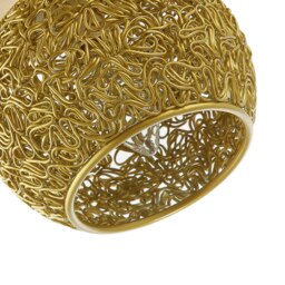 Rackhams Modern Satin Gold Ceiling Light Fitting with Twisting Metal Shade - thumbnail 4