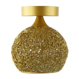 Rackhams Modern Satin Gold Ceiling Light Fitting with Twisting Metal Shade - thumbnail 3
