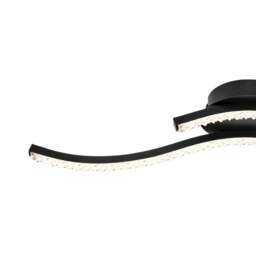 Rackhams Kenworth 2 Light Integrated LED Wavy Ceiling Light - Matt Black - thumbnail 5
