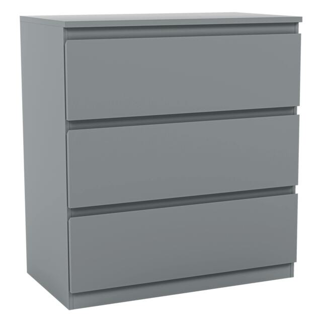Rackhams Denver 3 Drawer Chest, Black - Grey - image 1