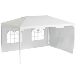 Rackhams 3 x 4 m Garden Gazebo Outdoor Canopy Marquee Party Tent White - thumbnail 2