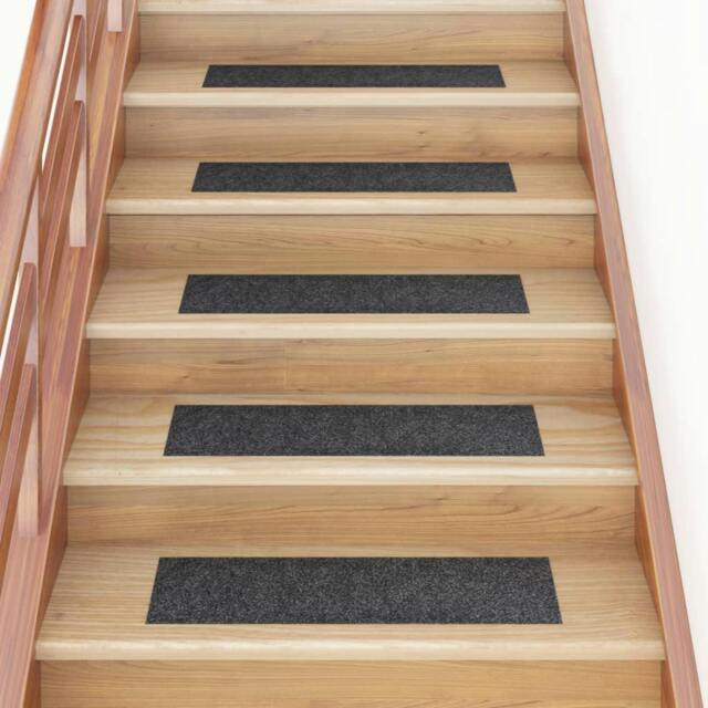 Rackhams Self-adhesive Stair Mats Rectangular 15 pcs 76x20 cm Grey