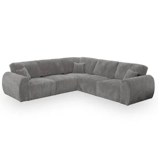 Rackhams Sereno Jumbo Cord Large Corner Sofa Full Back - Grey - image 1