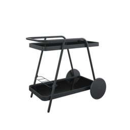 Rackhams Novogratz Barbie Outdoor Bar Cart with Wheels Charcoal - thumbnail 1