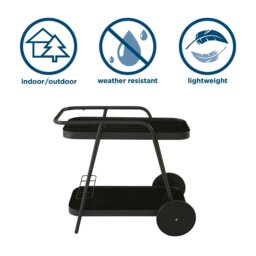 Rackhams Novogratz Barbie Outdoor Bar Cart with Wheels Charcoal - thumbnail 3