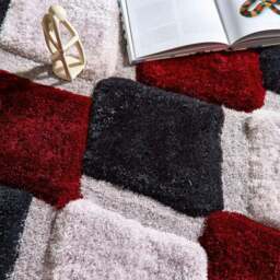 Rackhams 3D Red Geometric Shaggy Rug - 160X230 cm - thumbnail 2