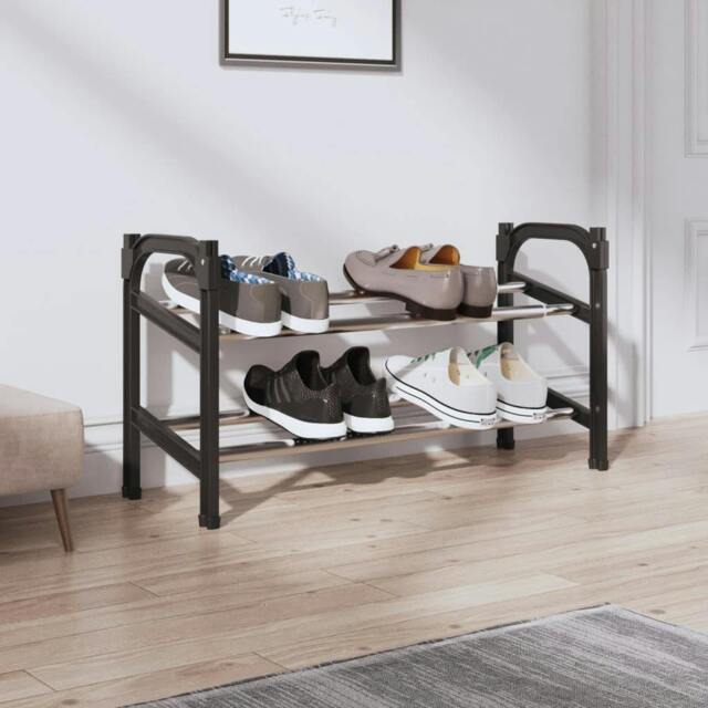 Rackhams Extendable Shoe Rack with 2 Shelves 119x24x37 cm - image 1