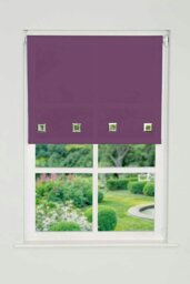 Rackhams Aubergine Square Eyelet Edge Roller Blind - 85cm - thumbnail 3