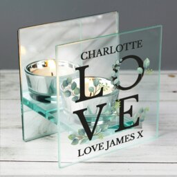 Rackhams Personalised Wedding Mirrored Glass Tea Light Holder - thumbnail 4