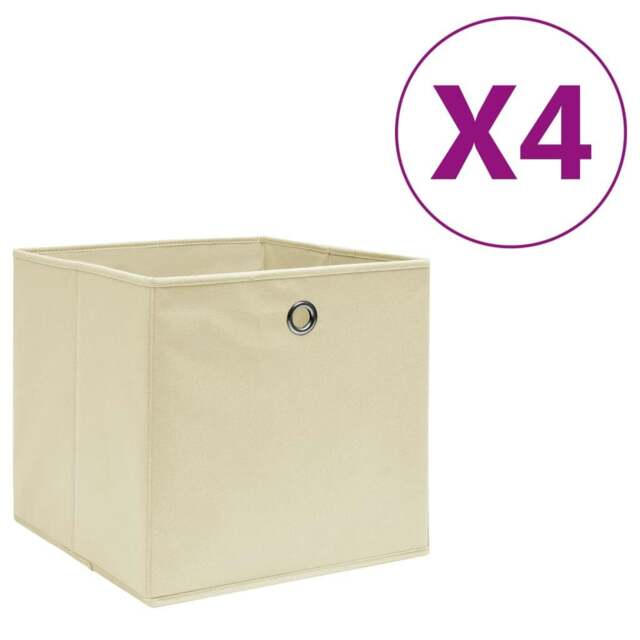 Rackhams Storage Boxes 4 pcs Non-woven Fabric 28x28x28 cm Cream