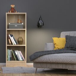 Rackhams Basic Low Narrow Bookcase (2 Shelves) in Oak - Oak - Wood - 1 - thumbnail 5