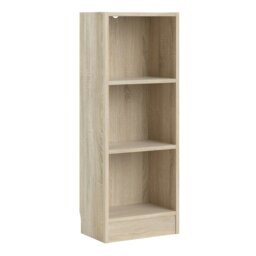 Rackhams Basic Low Narrow Bookcase (2 Shelves) in Oak - Oak - Wood - 1 - thumbnail 1