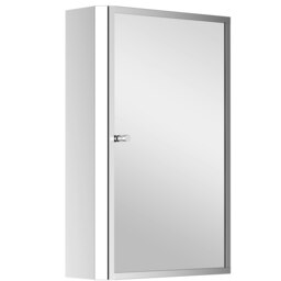 Rackhams Mirror Cabinet Shelves Bathroom Storage  Stainless Steel Wall Cabinet - Silver